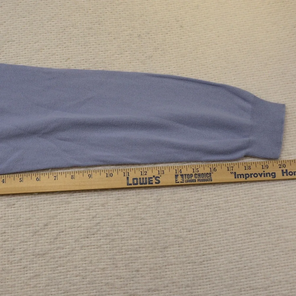 Polo Ralph Lauren Mens L V-Neck Sweater Periwinkle Blue Pima Cotton Italian Yarn